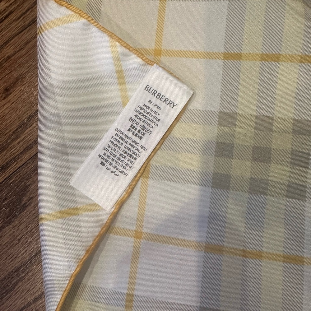 Burberry Yellow and Gray Plaid Scarf - Picture 4 of 4